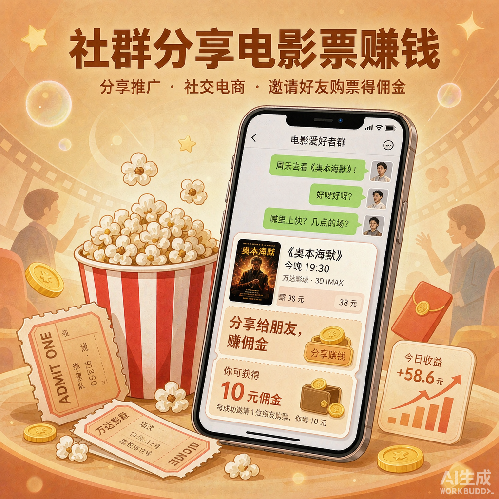 社群分享电影票赚佣金
